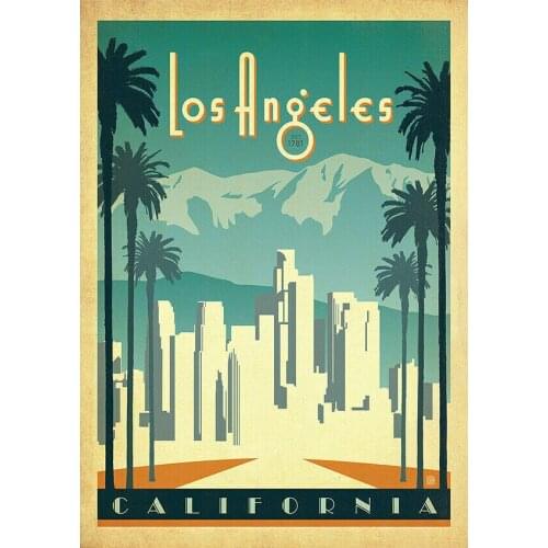 Los Angeles California Travel Railway VINTAGE Retro Photo Art Film Print Silk Poster for Your Home Wall Decor 24x36inch