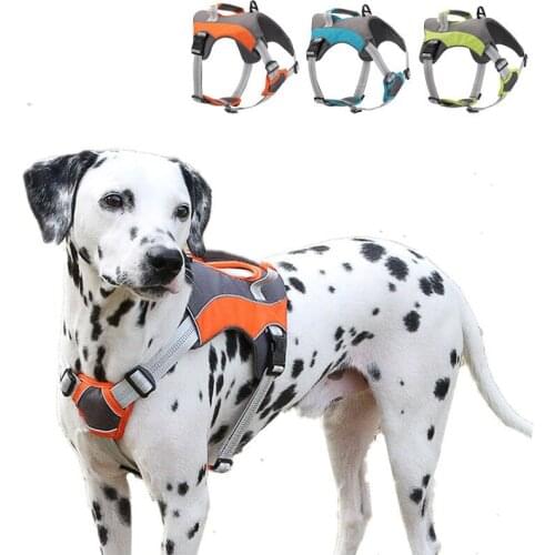 Reflective Pet Dog Harness With Nylon Handle Adjustable Explosion-proof Vest Chest Strap Harness for Small Medium Large Dogs
