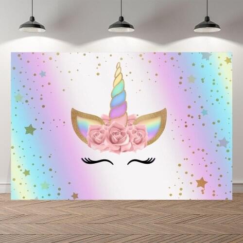 Thin vinyl unicorn Birthday Party new born baby showerBanner BackgroundsPrinted Professional Indoor Photographic studio Backdrop