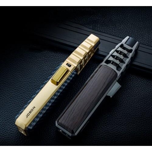 Outdoor Torch Gas Lighter Jet Turbo Windproof Kitchen BBQ Lighter Metal Butane Pen Spray Gun Cigar Pipe Lighter Gadgets For Men