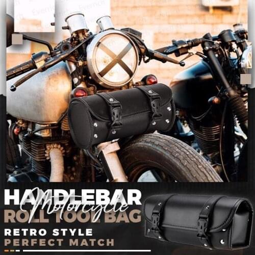 Universal Black Motorcycle Tool Bag Front Fork Handlebar Saddlebag Roll Barrel Racing Tail Barrel Storage Dropshipping