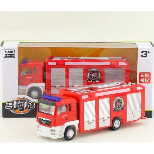 High simulation 1:64 alloy engineering vehicles man fire truck transport car toy free shipping childrens gifts