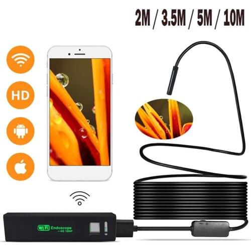 WIFI Camera Endoscope Waterproof 8mm 2m 5m USB Soft Cable Inspection Video Camera Borescope Micro Endoscope for IOS Android