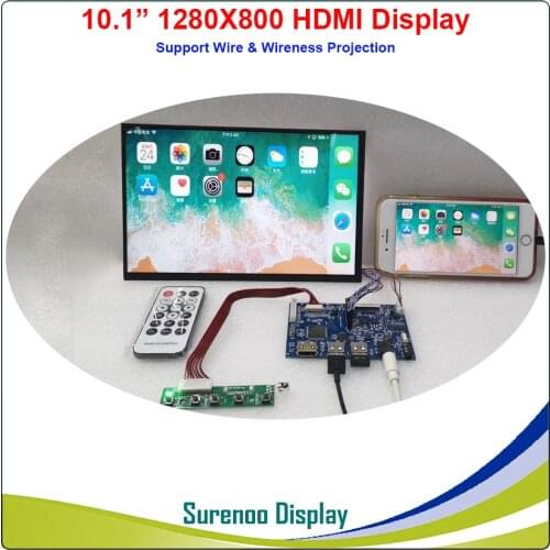 10.1" 1280*800 HDMI IPS LCD Module Monitor Display Screen Panel with USB Wifi for Apple & Android Wire/Wireness Projection