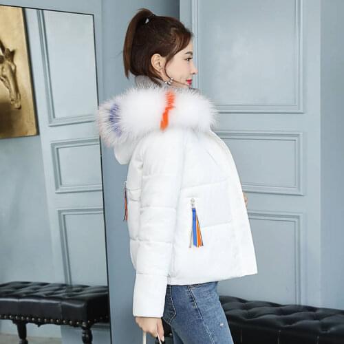 Winter Jacket Women slim fit Fake Fur Collar Down Wadded Coats Female Cotton-padded Thickening Winter Outerwear