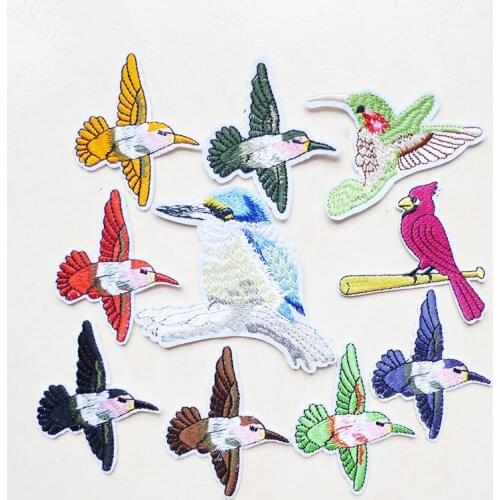 1 Pcs hot melt adhesive Cute Bird Iron On Patches For Clothing Animal Embroidery Applique Dress Jeans Accessories Sticker Badges
