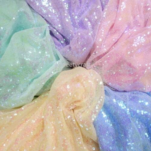 130 X 100cm 3mm Bling iridescent sequin fabrics by Meter Metalic Mesh Cloth for DIY Sewing Wedding Dress Background Decoration