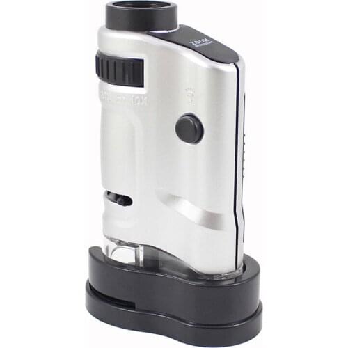 20-40X Adjustable Magnifiers with LED Portable Jewelry Loupe Reading Magnifying Glass Lens Illuminated Pocket Magnifier