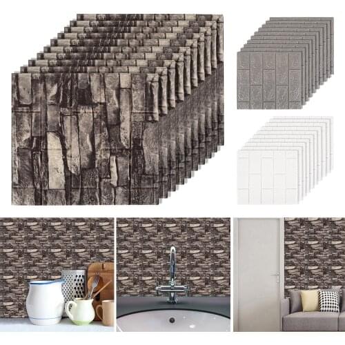 3d Brick Wall Stickers Diy Self Foam Waterproof Decor Wall Covering Wallpaper for Tv Background Kids Living Room