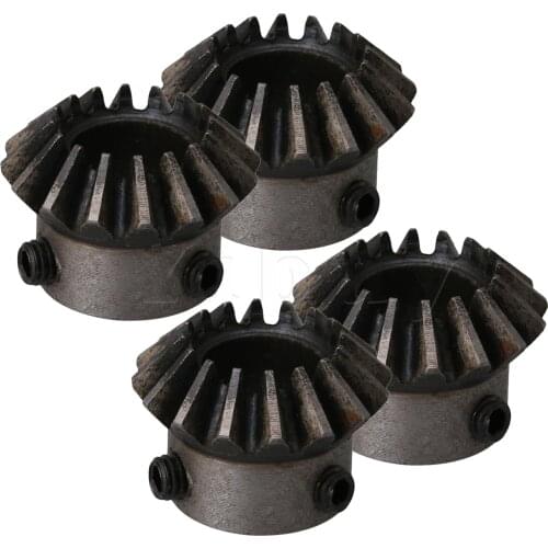 4 Pieces 1.5 Modulus 16T 12mm Hole Dia 45# Steel Tapered Bevel Gear