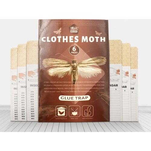 6pcs New Moth glue Trap Moth female pheromone technology high-efficiency pheromone trapping detectors household small insecticid