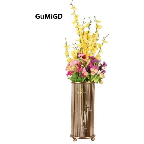 American light luxury vase art ornament home living room table decoration handicraft metal vase porch decoration