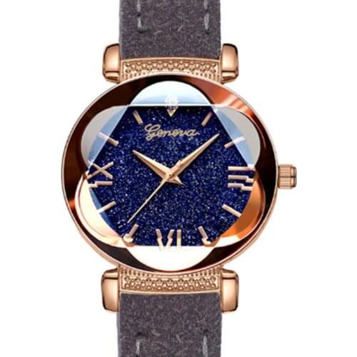 Fashion Women Watches Best Sell Star Sky Dial Clocks Luxury Rose Gold Womens Bracelet Quartz Wristwatches Leather Watch Zegarek