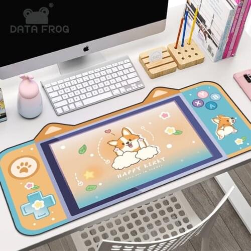 DATA FROG Cute Cartoon Cat Ears Mouse Pad Big Computer Keyboard Desk Mat Large Kawaii 80CM*40CM Mousepad Gaming Accessories