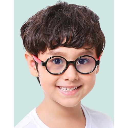 Elbru Childrens Plain Glasses Fashion Flat Lens Mobile Phone Computer Eye Protection Anti Radiation Anti Blue Light Eyeglasses
