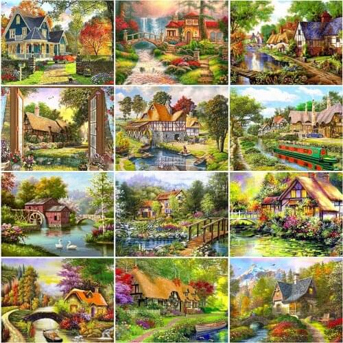 Evershine 5D DIY Diamond Painting Landscape Full Square Diamond Embroidery House Mosaic Rhinestone Pictures Art Home Decoration