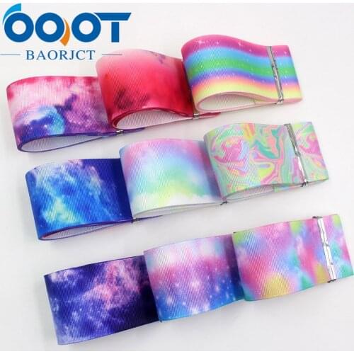 I-19529-1332，1-1/2'' Starry Printed grosgrain ribbon,10yrds DIY Hair Bow Wedding Festival Home Party Birthday Decorations