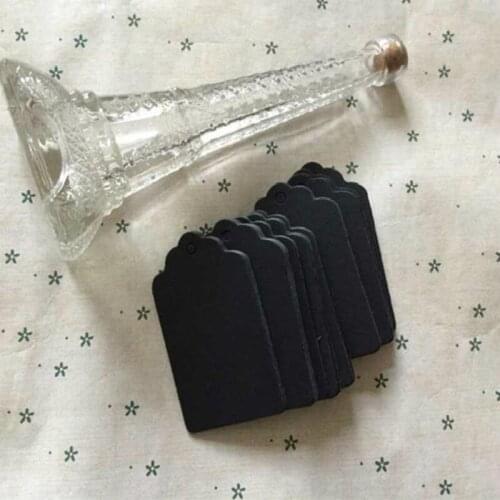 8*4cm Black Flower Heads Baking Blank Price Tag Cardboard Label Clothing Garment Tags Words Blank Paper Id Card 500 Pcs/lot
