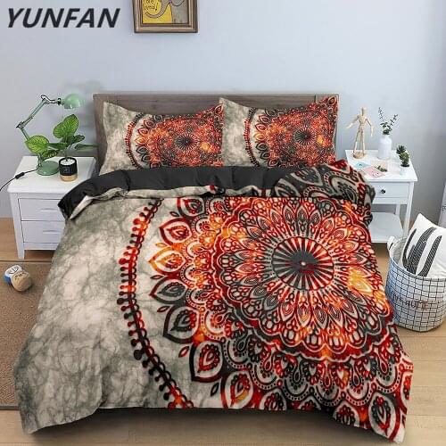 Mandala Bedding Set King Queen Duvet Cover Set Microfiber Soft Comforter/Quilt Cover 2/3 Pcs Duvet Cover Set with Zipper Closure