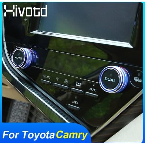 For Toyota Camry 2020 Switch Cover Car Air Conditioning Knob Audio Function Button Cover Control Adjust Sticker Trim Decoration