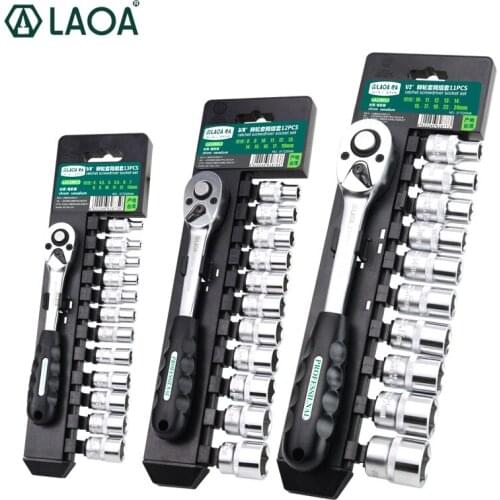 LAOA Socket Wrench Tool Set CR-V Alloy Steel Ratchet Drive Spanner for Bicycle Motorcycle Car Repairing Tools