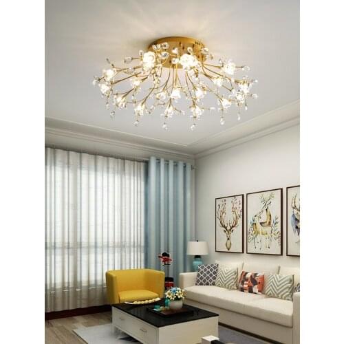 LED Crystal Ceiling Lights Bedroom Modern Ceiling Lamp Decoration Indoor Lighting Flush Mounted for Living Room Ceiling Lamps