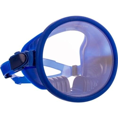 Retro Single Lens Scuba Oval Dive Mask, Fog Free Tempered Glass, Silicone Comfort Fit, Lens-Snorkeling & Spearfishing