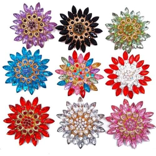 Fashion 6.5cm Large Flower Brooches Classic AlloyBrooch Pins Metal Scarf Pins Christmas Gift Banquet Weddings Accessories BA003