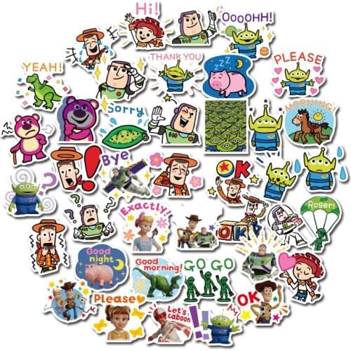 40PCS Disney Toy Story Stickers For Kids Cute Anime Stickers kawaii Luggage Notebook Scrapbooking Sticker