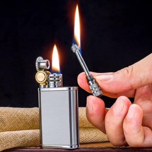 Unusual Windproof And Waterproof Lighter For ten Thousand Matches Kerosene Dual Use Camping Lighter Gadgets For Men
