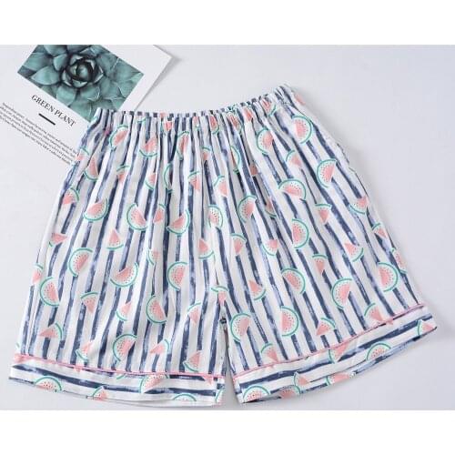 New Pajamas for Women Summer Cotton Shorts Casual Loose Sleepwear Nightwear Elastic Waist Large Size Home Pants Bottoms Printing