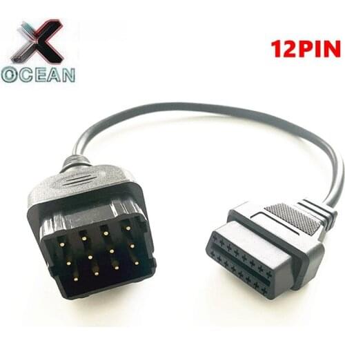 NEW OBD2 Scanner Truck Cable For GAZ 12Pin to OBD2 16Pin Connector for GAZ 12 Pin Male To 16pin female adapter
