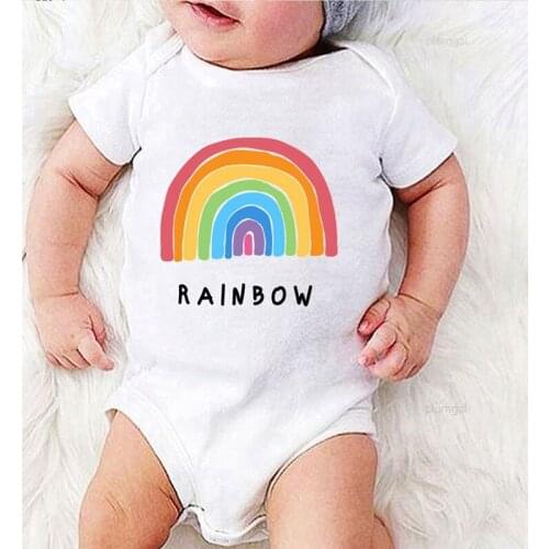 New Born Baby Girl Clothes Toddler Girl Jumpsuits Newborn Clothing for Babies Infant Boy Outfits Baby Romper Rainbow Printed