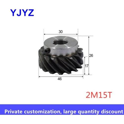 One piece 45 degree left helical gear 2M15T can be used with matching right helical gear factory direct sale
