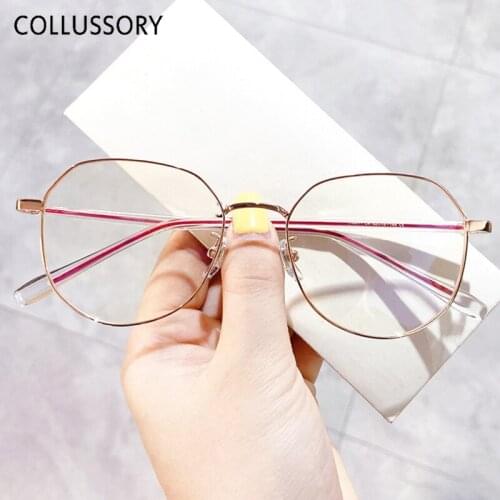 Fashion Round Eye Glasses Frame Women Glasses Designer Optical Frame Men Eyeglasses Vitange Metal Irregular Polygonal IP Coating