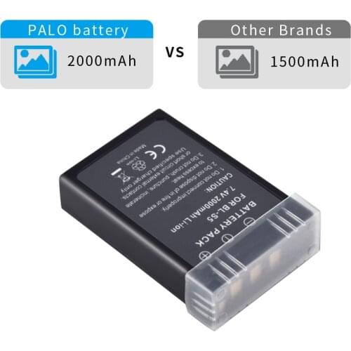 PALO camera rechargeable batetry BL-S5 S5 BLS5 7.4V 2000mah Li-ion battery pack for Olympus E-PL2/E-PL1s/EPL2EPLI2/EPL5 ect