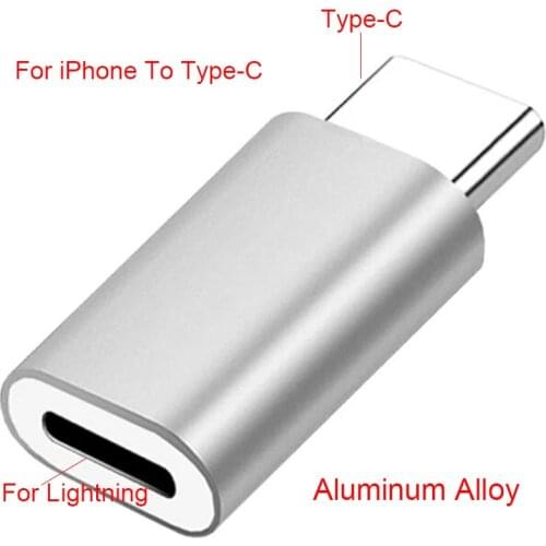 For Lightning Pin to Type C USB-C Alloy Converter Charging Type-C Connector Phone Adapter For iPhone Huawei P30 Xiaomi Phone