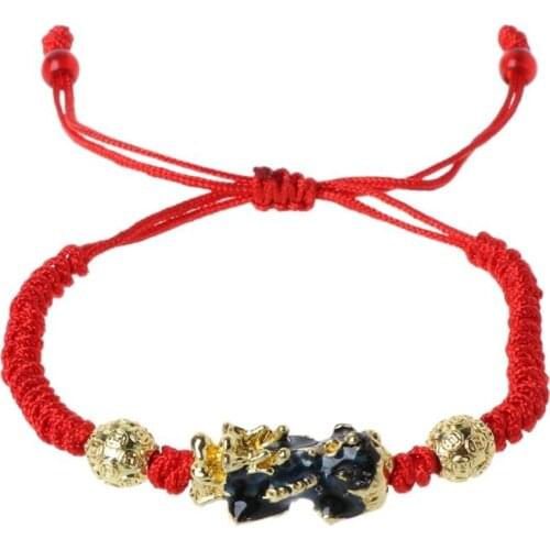 Pi Xiu Charm Color Change Temperature Kabbalah Red String Braided Mood Bracelets