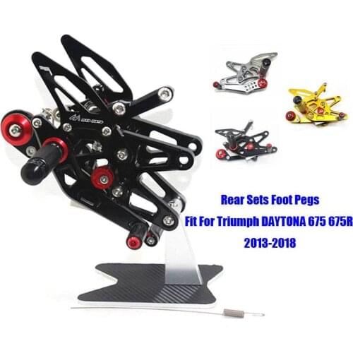 Fit For Triumph DAYTONA 675/ R 2013-2017 CNC Adjustable Footrest Foot Pegs Pedal Mount Bracket Sets Footpeg Rider Rear Rearset