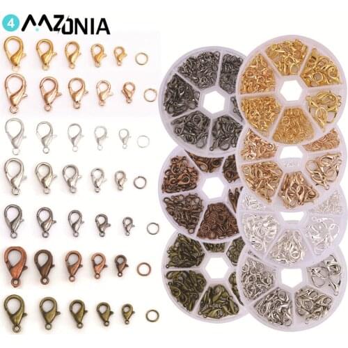 Factory Direct Sales of Electroplated Alloy Lobster Buckle Closed Ring Mixed Set Diy Handmade Jewelry Accessories In Stock
