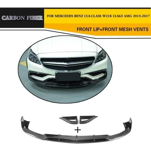 Carbon Fiber Car Front Lip Splitters for Mercedes Benz CLS-Class W218 CLS63 AMG Sedan 4-Door 2015-2017