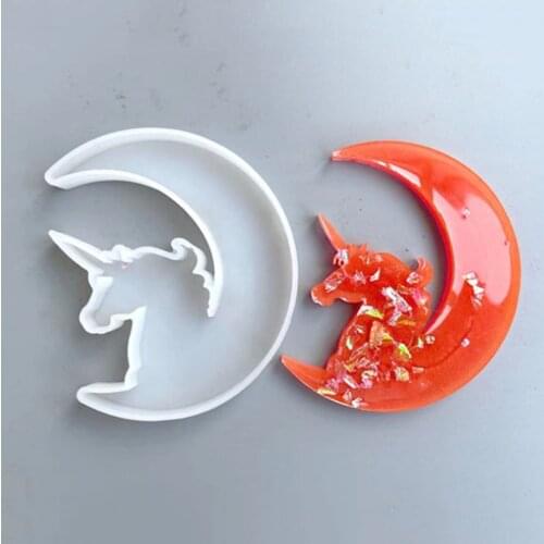 DIY silicone Unicorn fairy tale Mermaid moon rabbit Angel mold UV resin clay candy jewelry accessories mold