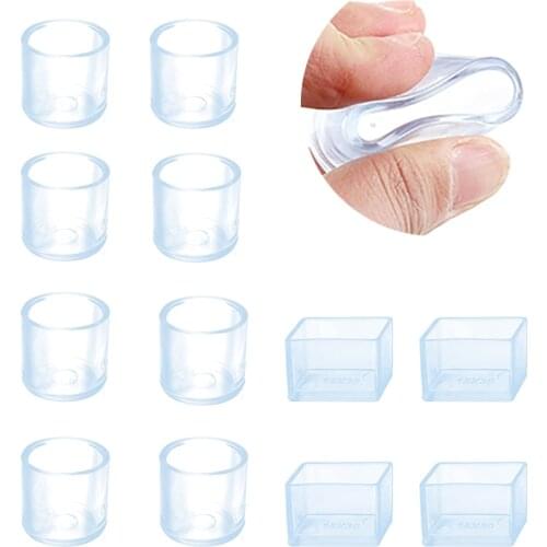 8pcs Silicone Table Chair Leg Mat Rubber Furniture Chair Table Mat Protector Foot Cover Ferrule Feet Leg Cap Protector Home