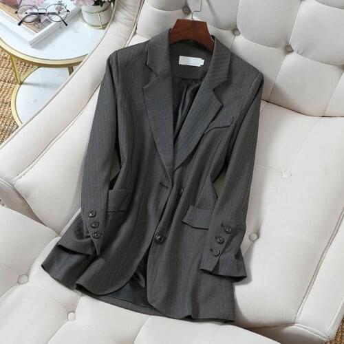 Plus Size Loose Outerwear Women Jacket Spring Autumn Female Jacke Elegant Chic Single-button Women Blazer Femme M-5XL