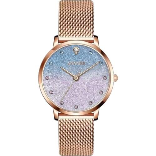 Rose Gold Women Watch With Gift Box Top Brand Luxury Magnetic Starry Sky Lady Wrist Watch Mesh Female Watches Reloj Gift
