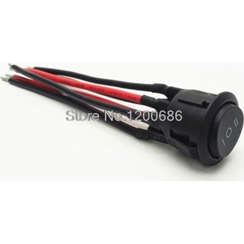 10CM 18AWG KCD1 welding harness 23mm DPDT round 6pins on-off-on rocker switch wired WIRE HARNESS