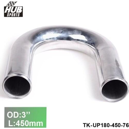 2pcs/unit 76mm 3"OD Out/Inlet Aluminum 180 Degree TurboIntake/Intercooler Elbow Piping L:450mm For Toyota corolla UP180-450-76