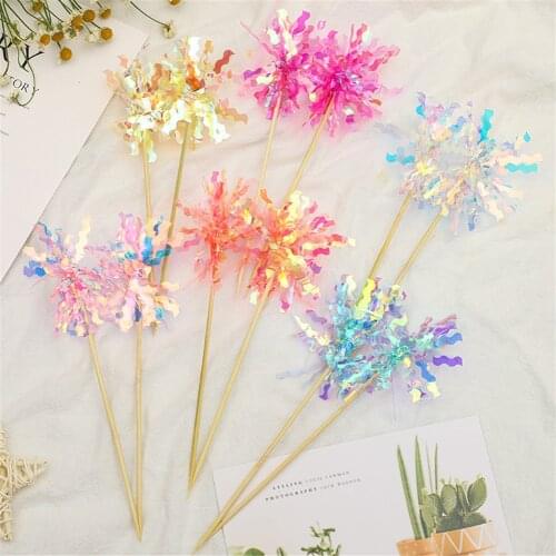 2pcs Birthday Wedding Cake Toppers Colorful Cake Decoration Topper Baking Decoration Wedding Birthday Party Cake Decorations