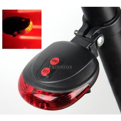 200Pcs/Lot Bicycle Laser Lights Led Flashing Lamp Tail Light Rear Cycling Bicycle Bike Safety Warning 5 Red Led Light Modes