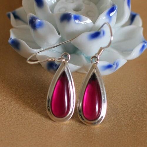 2018 Brinco Amethyst Wholesale S925 Water Drop With Corundum Eardrop Exquisite Female Model New Products Sell Like Hot Cakes